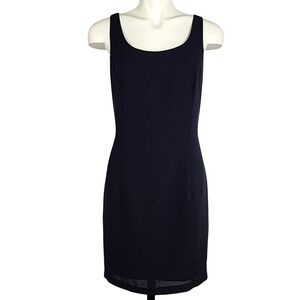 Joseph Ribkoff Women's Navy Blue Sleeveless Scoop Neck Sheath Dress 12